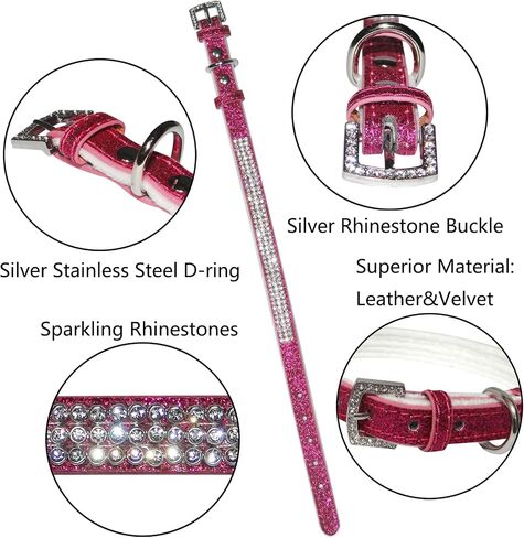 Dog Collar,Cat Collar,Sparkling Rhinestones Dog Collars Adjustable Pet Collars for Puppy Kitten Small Medium Dogs&Cats (S, Gold) in Saudi Arabia