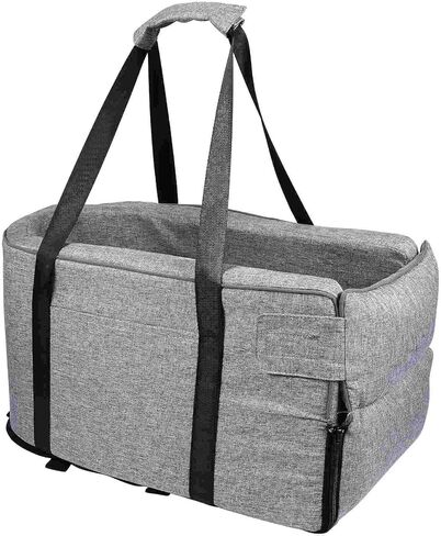 مقعد سيارة للكلاب مع حزام حمل، مقعد سيارة للكلاب الصغيرة والقطط، مقعد معزز محمول للكلاب مع جيوب تخزين، يناسب السفر بالسيارة in Kuwait