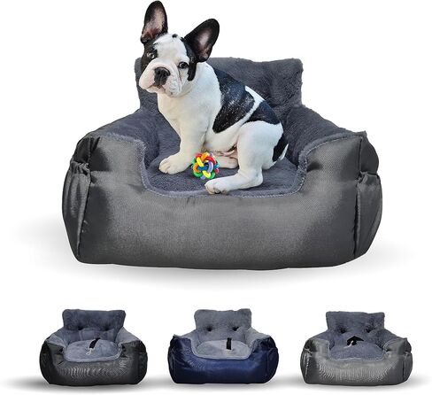 Moonlight Dog Car Seat for Small Dogs Under 25 and Medium Large Dogs Carrier Washable Booster Cover Comfort Pet Bed Cat Car Travel Seat Safety Straps Waterproof Non Slip (Small, Navy Blue) in Saudi Arabia