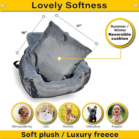 Moonlight Dog Car Seat for Small Dogs Under 25 and Medium Large Dogs Carrier Washable Booster Cover Comfort Pet Bed Cat Car Travel Seat Safety Straps Waterproof Non Slip (Small, Navy Blue) in Saudi Arabia