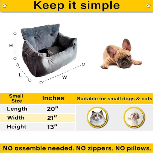 Moonlight Dog Car Seat for Small Dogs Under 25 and Medium Large Dogs Carrier Washable Booster Cover Comfort Pet Bed Cat Car Travel Seat Safety Straps Waterproof Non Slip (Small, Navy Blue) in Saudi Arabia