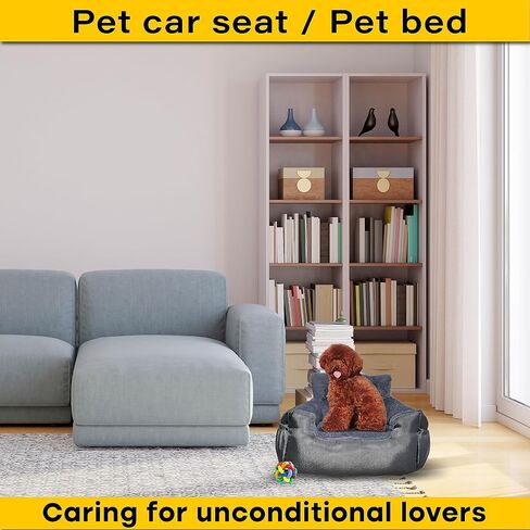 Moonlight Dog Car Seat for Small Dogs Under 25 and Medium Large Dogs Carrier Washable Booster Cover Comfort Pet Bed Cat Car Travel Seat Safety Straps Waterproof Non Slip (Small, Navy Blue) in Saudi Arabia