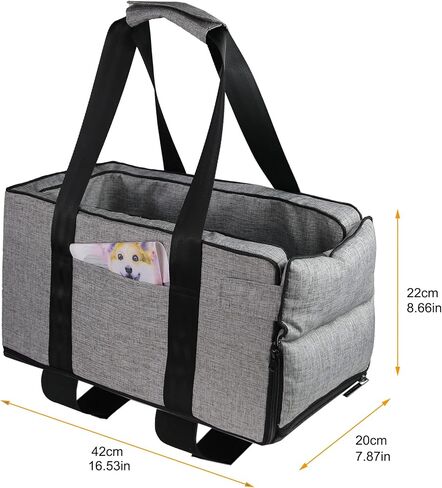 ele ELEOPTION Dog Car Seat Dog Armrest Seat Console Dog Car Seat Included Safety Tethers Pet Car Seat Travel Bag Suitable for Small Dogs Cats (Pets up 13 lbs) in Saudi Arabia