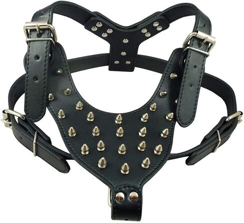 BTDCFY مسننة رصع الكلب تسخير سترة تسخير 26 "-34" الصدر المسامير تسخير للكلاب المتوسطة والكبيرة حفرة الثور، الدرواس، الملاكم، جحر الثور in Kuwait