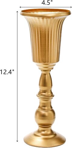 Frcctre 2 Pack Metal Wedding Flower Trumpet Vase, 12.4 Inch Tall Flower Stand, Decorative Centerpiece Artificial Flower Arrangements for Wedding, Birthday, Anniversary Ceremony, Home Decor in Saudi Arabia