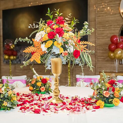 Frcctre 2 Pack Metal Wedding Flower Trumpet Vase, 12.4 Inch Tall Flower Stand, Decorative Centerpiece Artificial Flower Arrangements for Wedding, Birthday, Anniversary Ceremony, Home Decor in Saudi Arabia
