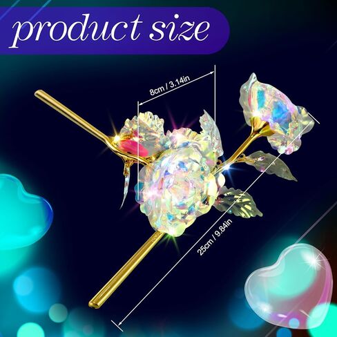 Lyrow Valentines Light Up Rose LED Galaxy Forever Rose Flower Gifts الملونة زهرة قوس قزح الاصطناعية لحبيبك صديقة أمي عيد الأم عيد ميلاد الزفاف عيد الميلاد 9.84 بوصة (وردي، 24 قطعة) in Kuwait