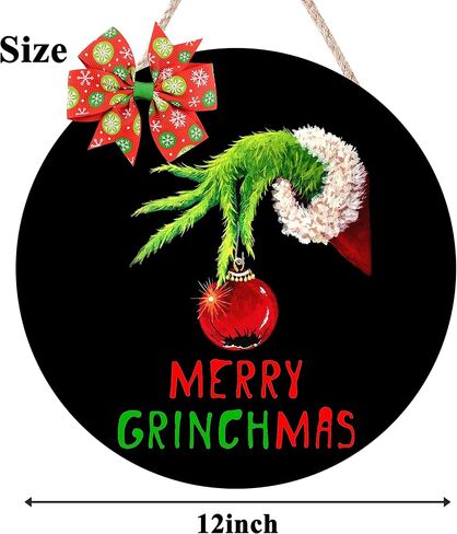 علامة باب عيد الميلاد للباب الأمامي Grinch علامة الباب عيد الميلاد باب شماعات عيد الميلاد معلقة علامة الباب إكليل الباب في الهواء الطلق ديكور الجدار الداخلي لعطلة عيد الميلاد، أسود، sdmgshou in Saudi Arabia
