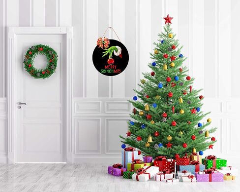 علامة باب عيد الميلاد للباب الأمامي Grinch علامة الباب عيد الميلاد باب شماعات عيد الميلاد معلقة علامة الباب إكليل الباب في الهواء الطلق ديكور الجدار الداخلي لعطلة عيد الميلاد، أسود، sdmgshou in Saudi Arabia