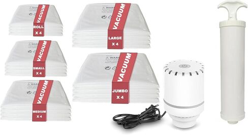 Biodison & Lee Vacuum Storage Bags 20 Pack(4 Jumbo/4 Large/4 Medium/4 Small/4 Roll) with Electric Pump and Hand Pump, Space Saver Bags - Vacuum Seal Bags for Clothing,Comforters, Pillows,Blanket,Duvet in Kuwait