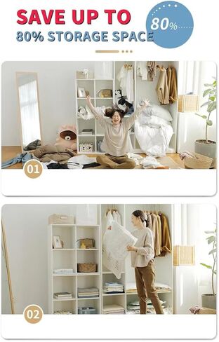 Biodison & Lee Vacuum Storage Bags 20 Pack(4 Jumbo/4 Large/4 Medium/4 Small/4 Roll) with Electric Pump and Hand Pump, Space Saver Bags - Vacuum Seal Bags for Clothing,Comforters, Pillows,Blanket,Duvet in Kuwait