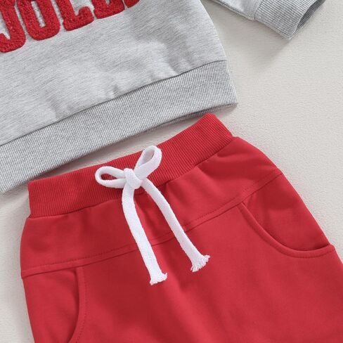 Madjtlqy Baby Girl Boy Christmas Outfits Embroidery Long Sleeve Sweatshirts Long Pants 2Pcs Fall Clothes Set in Saudi Arabia