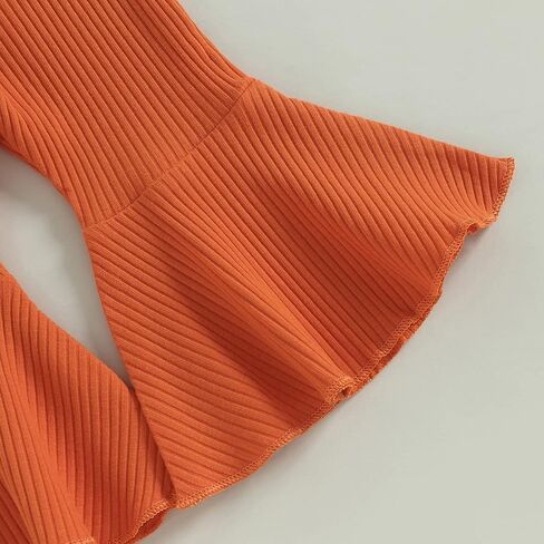 LIN&BABAY Newborn Baby Girl Easter Outfits Baby Hunny Short Sleeve Romper Onesie+Bell Bottom Pants 2 Pcs Easter Clothes in Kuwait