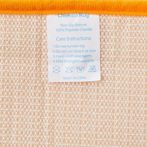 MAXYOYO سجاد الحمام البرتقالي ماتس الحمام والسجاد غير قابل للانزلاق سجادة شانيل فائقة النعومة / سجادة الحمام / سجادة المرحاض / سجادة الحمام / سجادة الدش، سجادة قابلة للغسل، سجادة فائقة الامتصاص 19.7 × 31.5 بوصة in Kuwait