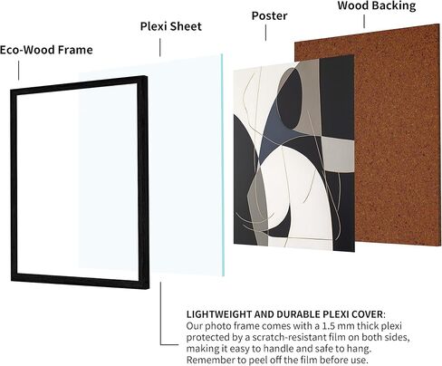 8.5 x 11 Picture frame, Set of 2 Photo Frame, Certificate Frame with Clear Plexiglass, Diploma Frame for Wall and Tabletop Horizontal or Vertical Display (Dark Oak) in Kuwait