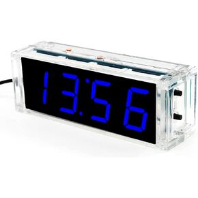 مجموعة أدوات صنع الساعة الرقمية الإلكترونية التي يمكنك صنعها بنفسك، 51 قطعة تدريب للكمبيوتر الصغير ذات شريحة واحدة وساعة منبه للتحكم في الضوء ودرجة الحرارة والوقت مع حافظة شفافة (أخضر) in Kuwait