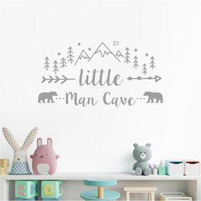ملصق حائط لرجل صغير كهف، ملصق حائط فني جداري للبنين والجبال القبلية مطبوع عليه صورة دب ودب، ملصقات أسهم رجل كهف لغرفة الأطفال وغرفة الأطفال وغرفة نوم الأطفال والجداريات قابل للإزالة in Kuwait
