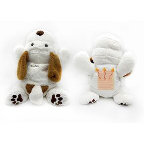 Nexluxe Plush Stuffed Puppy with Heating pad, Heating Pad for Menstrual Cramps Period, Neck Shoulder, Plush Puppy with a Hot Soft Belly, USB Powered, Gift for Daughter Girlfriend Wife (White) in Saudi Arabia