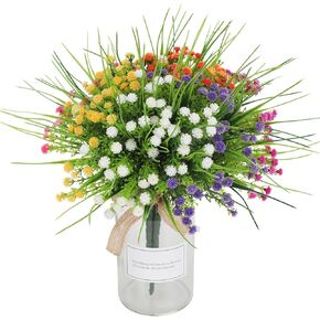 Luyue 6 حزم من الزهور الاصطناعية للأماكن الخارجية المقاومة للأشعة فوق البنفسجية والزهور الاصطناعية والنباتات الاصطناعية للمنزل والحديقة والشرفة والديكور الداخلي والخارجي (ألوان مختلطة) in Kuwait