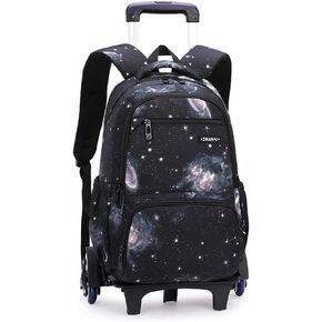 Galaxy Rolling Backpack for Boys Girls Backpack with Wheels for Elementary School Kids Wheeled Bookbag Blue Black in Kuwait