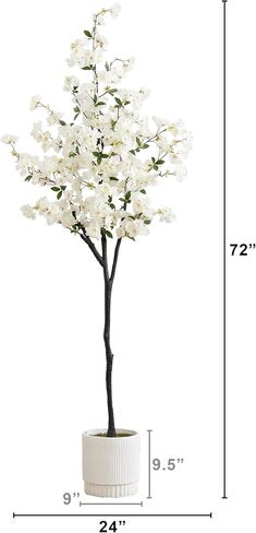 6ft. Artificial Cherry Blossom Tree with White Decorative Planter in Saudi Arabia