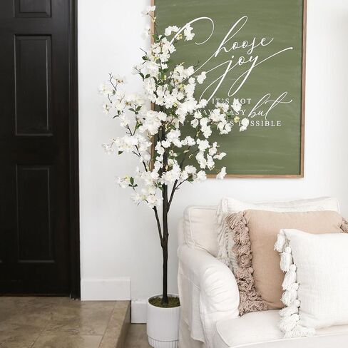 6ft. Artificial Cherry Blossom Tree with White Decorative Planter in Saudi Arabia