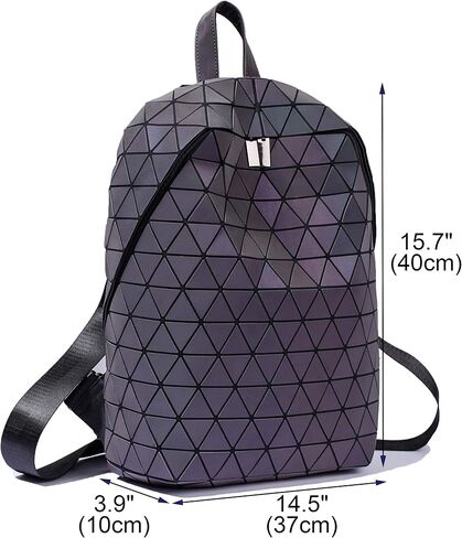 LorranTree Geometric Backpack Luminous Backpacks Holographic Reflective Bag Lumikay Bags Irredescent Rucksack Rainbow in Saudi Arabia