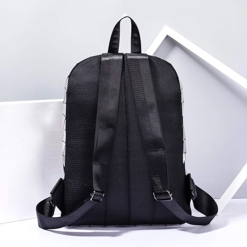 LorranTree Geometric Backpack Luminous Backpacks Holographic Reflective Bag Lumikay Bags Irredescent Rucksack Rainbow in Saudi Arabia