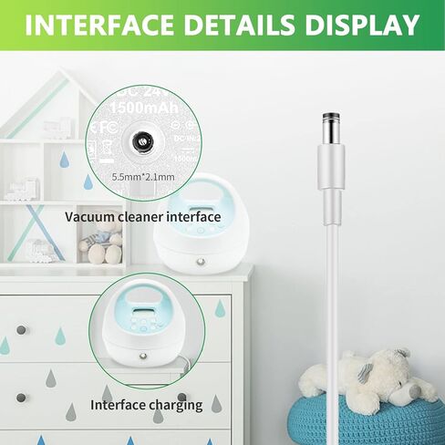 شاحن إمداد الطاقة Czepa متوافق مع مضخة الثدي الكهربائية Spectra S1 / S2 / SPS100 / SPS200 / 9 Plus محول شحن بديل 12 فولت (أبيض) in Kuwait