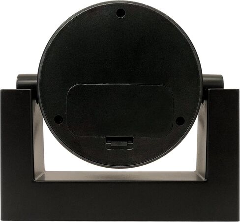 Timekeeper Small Desktop Swivel Clock for Desk, Battery Operated, 6.75" Wide x 2" Tall, Black Frame White Face in Saudi Arabia