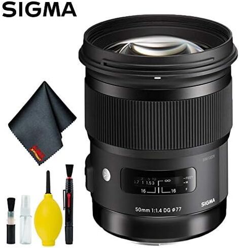 Sigma 50mm f/1.4 DG HSM Art Lens for Nikon F Mount (USA) Standard Bundle with 6AVE Deluxe Camera Lens Cleaning Kit in Saudi Arabia