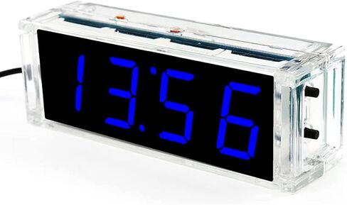 مجموعة أدوات صنع الساعة الرقمية الإلكترونية التي يمكنك صنعها بنفسك، 51 قطعة تدريب للكمبيوتر الصغير ذات شريحة واحدة وساعة منبه للتحكم في الضوء ودرجة الحرارة والوقت مع حافظة شفافة (أخضر) in Kuwait