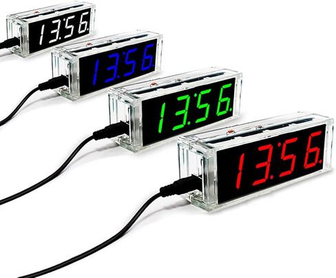 مجموعة أدوات صنع الساعة الرقمية الإلكترونية التي يمكنك صنعها بنفسك، 51 قطعة تدريب للكمبيوتر الصغير ذات شريحة واحدة وساعة منبه للتحكم في الضوء ودرجة الحرارة والوقت مع حافظة شفافة (أخضر) in Kuwait