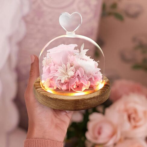 TGELATA Preserved Flowers Roses, Fresh Flowers Real Floral Gift for Women, Flowers for Delivery Prime for Christmas/Valentine's Day/Mothers Day, Forever Rose Birthday Gifts for Mom, 2 Pink Roses in Saudi Arabia