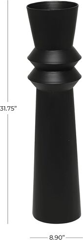 The Novogratz Metal Tall Art Deco Fluted Floor Vase, 8" x 8" x 32", Cream in Kuwait