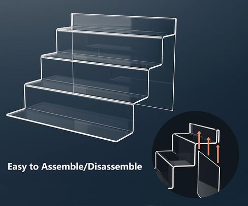 حامل عرض أكريليك مقاس 12 بوصة من SVENJBB، أرفف أكريليك 4 طبقات من أجل Funko POP، حامل حامل أكريليك شفاف للكب كيك والعطور والأشكال والألعاب ومنتجات مستحضرات التجميل، 12 بوصة عبوة واحدة in Kuwait