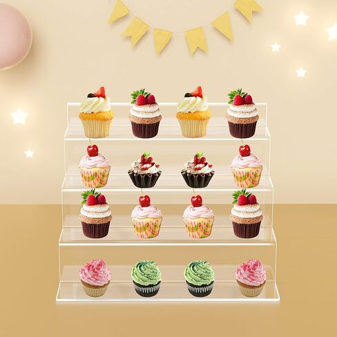 حامل عرض أكريليك مقاس 12 بوصة من SVENJBB، أرفف أكريليك 4 طبقات من أجل Funko POP، حامل حامل أكريليك شفاف للكب كيك والعطور والأشكال والألعاب ومنتجات مستحضرات التجميل، 12 بوصة عبوة واحدة in Kuwait