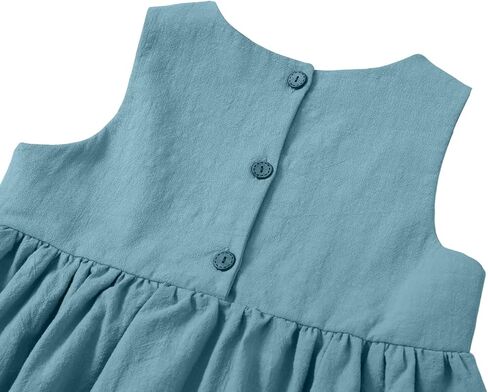 فستان صيفي للفتيات الصغيرات من SOBOWO بدون أكمام بدون ظهر وأشرطة بفيونكة صلبة فساتين بوهو للحفلات للأطفال فستان الشمس من 2 إلى 6 سنوات in Kuwait