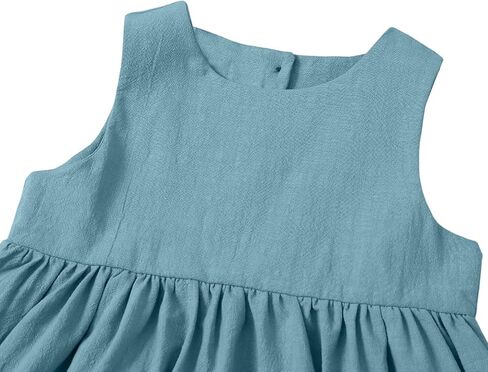 فستان صيفي للفتيات الصغيرات من SOBOWO بدون أكمام بدون ظهر وأشرطة بفيونكة صلبة فساتين بوهو للحفلات للأطفال فستان الشمس من 2 إلى 6 سنوات in Kuwait