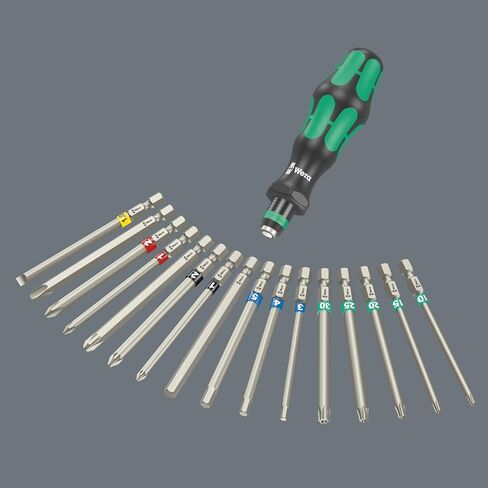 Wera - 05059303001 - Screwdriver Interchangeable Blades Set, Kraftform Kompakt 60 Tool Finder, 17 Pieces in Saudi Arabia