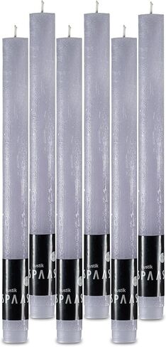 SPAAS Rustic Beige Dinner Candles - 10" Tall Rustic Candles, Set of 6 Dripless Beige Candles - Unscented Long Burning Decorative Candles for Home Decor, Table Candles, Party, Wedding, and Holiday in Kuwait