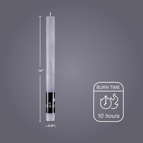 SPAAS Rustic Beige Dinner Candles - 10" Tall Rustic Candles, Set of 6 Dripless Beige Candles - Unscented Long Burning Decorative Candles for Home Decor, Table Candles, Party, Wedding, and Holiday in Kuwait