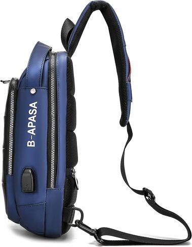 حقيبة ظهر للرجال مقاومة للماء على الكتف مع شحن USB، حقائب صدر رياضية كاجوال نهارية in Kuwait