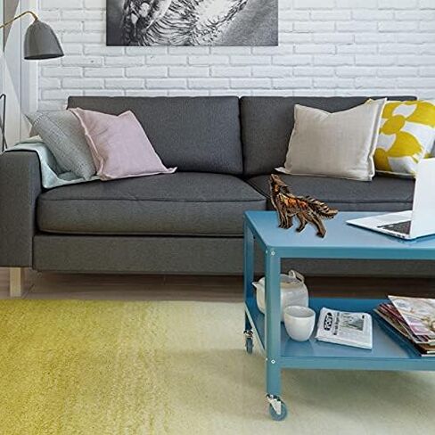 Hovico الإبداعية الذئب الديكور تمثال الذئب أضواء الديكور سطح المكتب ، حيوانات خشبية الحرف ، زخرفة عيد الميلاد in Kuwait