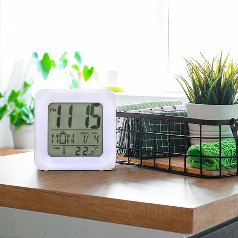 Super Bros Alarm for Kids - Mini LED Super Bros/Bricks Alarm Clock - 7 Colorful Change, Time,Temperature, Date Alarm Clock for Kids Bedroom Decor in Kuwait