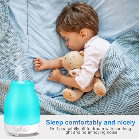 موزع روائح الزيوت العطرية، موزع روائح العلاج العطري من دوكيا، مرطب رذاذ بارد مع 8 ألوان أضواء، 2 وضع رذاذ، إيقاف تلقائي بدون ماء لغرفة المكتب المنزلي، 100 مل، أبيض in Kuwait