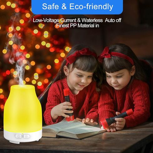 موزع روائح الزيوت العطرية، موزع روائح العلاج العطري من دوكيا، مرطب رذاذ بارد مع 8 ألوان أضواء، 2 وضع رذاذ، إيقاف تلقائي بدون ماء لغرفة المكتب المنزلي، 100 مل، أبيض in Kuwait