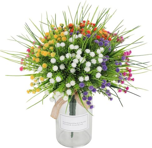 Luyue 6 حزم من الزهور الاصطناعية للأماكن الخارجية المقاومة للأشعة فوق البنفسجية والزهور الاصطناعية والنباتات الاصطناعية للمنزل والحديقة والشرفة والديكور الداخلي والخارجي (ألوان مختلطة) in Kuwait