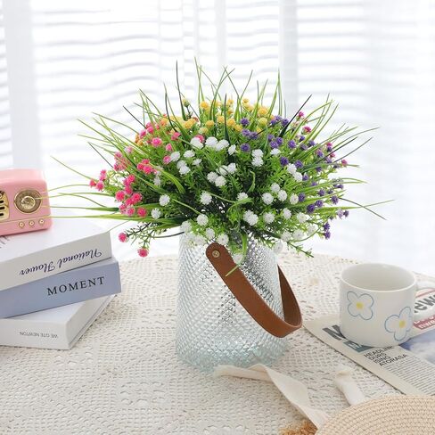 Luyue 6 حزم من الزهور الاصطناعية للأماكن الخارجية المقاومة للأشعة فوق البنفسجية والزهور الاصطناعية والنباتات الاصطناعية للمنزل والحديقة والشرفة والديكور الداخلي والخارجي (ألوان مختلطة) in Kuwait