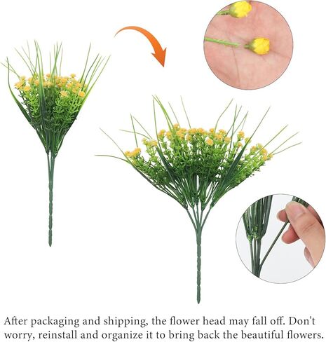 Luyue 6 حزم من الزهور الاصطناعية للأماكن الخارجية المقاومة للأشعة فوق البنفسجية والزهور الاصطناعية والنباتات الاصطناعية للمنزل والحديقة والشرفة والديكور الداخلي والخارجي (ألوان مختلطة) in Kuwait